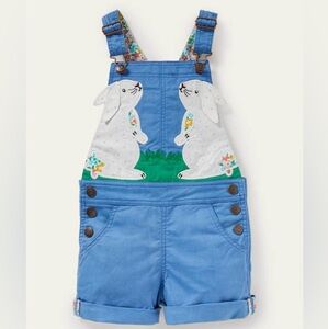 COPY - Mini Boden Appliqué Short Overalls Bunnies 3-4T